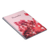 ピンク離れに赤メエデパーソナライズされたル ノートブック (右側)