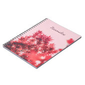 ピンク離れに赤メエデパーソナライズされたル ノートブック (左側)