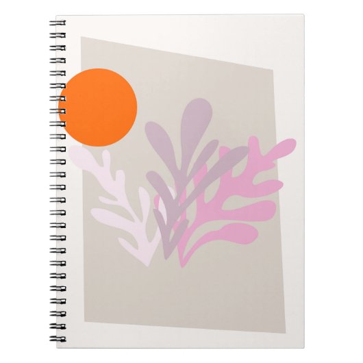ピンク離れの抽象芸術とSun Notebook ノートブック (正面)