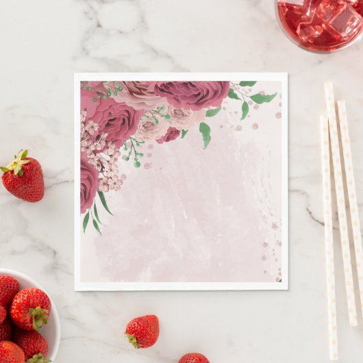 ピンク離れの花は結婚緑 スタンダードランチョンナプキン (インサイチュ)