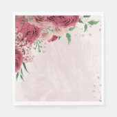 ピンク離れの花は結婚緑 スタンダードランチョンナプキン (正面)