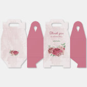 ピンク離れの花は結婚緑 フェイバーボックス (見開き)