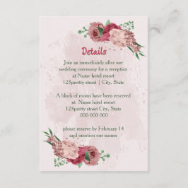 ピンク離れの花は結婚詳細 エンクロージャーカード