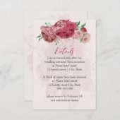 ピンク離れの花は結婚詳細 エンクロージャーカード (正面/裏面)