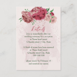 ピンク離れの花は結婚詳細 エンクロージャーカード