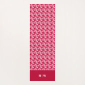 ピンク離れ色の背景にカエデの色 – 赤 ヨガマット (裏面)