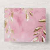 ピンク離れ金ゴールド結婚ズ オールインワン招待状 (裏面)