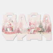 ピンク雪だるまクリスマスパーティーボックス フェイバーボックス (見開き)