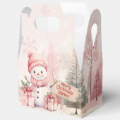 ピンク雪だるまクリスマスパーティーボックス フェイバーボックス (見開き)
