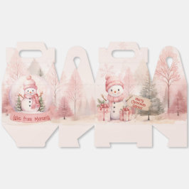 ピンク雪だるまクリスマスパーティーボックス フェイバーボックス