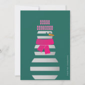 ピンク雪だるまスノーウーマンのクリスマスホリデーカード シーズンカード (正面)