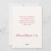 ピンク雪だるまヴィンテージクリスマスフラットホリデーカード シーズンカード (裏面)