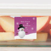 ピンク雪だるま冬シーンクリスマスベーキングラベル ラベル (貼付)