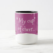 ピンク雪だるま冬シーンクリスマスマグカップ ツートーンマグカップ (中央)