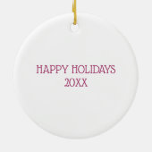 ピンク雪だるま セラミックオーナメント (裏面)