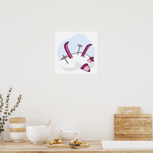 ピンク雪崩 ポスター (キッチン)