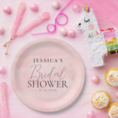 ピンク雲エレガント書道ブライダルシャワー ペーパープレート (パーティー)