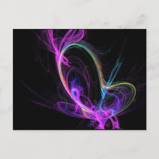 ピンク電気フラクタル ポストカード (正面)