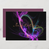 ピンク電気フラクタル 招待状 (正面/裏面)