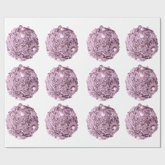 ピンク霜の降りたオーナメント包装紙 ラッピングペーパー (フラット)