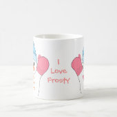 ピンク霜の降りた雪だるま コーヒーマグカップ (中央)