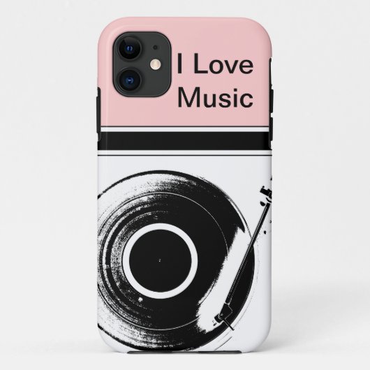 ピンク音楽iPhoneのケース Case-Mate iPhoneケース (裏面)