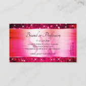 ピンク頭が切れるガーリーグリッター発光スターイニシャル 名刺 (裏面)