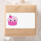 ピンク顔カップケーキ ラベル (インサイチュ)