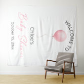 ピンク風船ベビーシャワー タペストリー (インサイチュ(横))