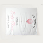 ピンク風船ベビーシャワー タペストリー (正面(横))