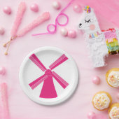 ピンク風車 ペーパープレート (パーティー)