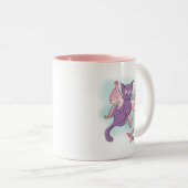 ピンク飛んでいると紫の妖精 ツートーンマグカップ (正面右)