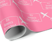 ピンク飛んでいるにパーソナライズされた誕生日旗 ラッピングペーパー (ロールコーナー)