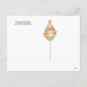 ピンク飛んでいるのバラとイースターの卵を持つ鳩 シーズンポストカード (裏面)