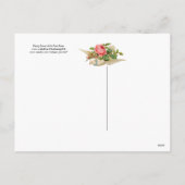 ピンク飛んでいるのバラのバレンタインデーで鳩 シーズンポストカード (裏面)