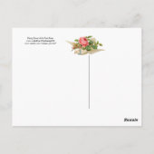 ピンク飛んでいるのバラの母の日と鳩 ポストカード (裏面)