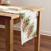 ピンク飛んでいるのバレンタインデーを持つ鳩 ショートテーブルランナー (インサイチュ)