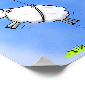 ピンク飛んでいるの風船のカワイイ ポスター (角)