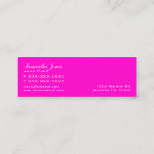 ピンク食べの白い器のモダン名刺 スキニー名刺 (裏面)