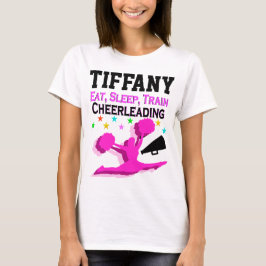 ピンク食べスリープ応援パーソナライズされたTシャツ Tシャツ