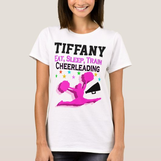 ピンク食べスリープ応援パーソナライズされたTシャツ Tシャツ (正面)