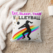 ピンク食べ、睡眠、バレーボールの列車 クッション (ブランケット)