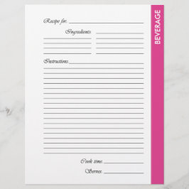 ピンク飲料の両面レシピページ