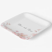 ピンク魅力的さくらんぼ花 ペーパープレート (傾斜あり)