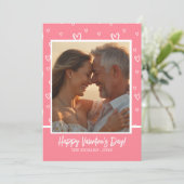 ピンク魅力的と白のハートとカスタム シーズンカード (スタンド正面)