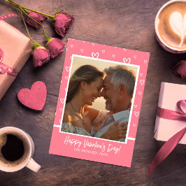 ピンク魅力的と白のハートとカスタム シーズンカード