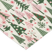 ピンク魅力的と緑のクリスマスツリー ロングテーブルランナー (コーナー)