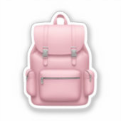 ピンク魅力的のバックパック絵文字 シール (正面)