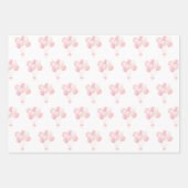 ピンク魅力的のバニー、バルーン、星 ラッピングペーパーシート (正面2)