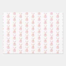 ピンク魅力的のバニー、バルーン、星 ラッピングペーパーシート